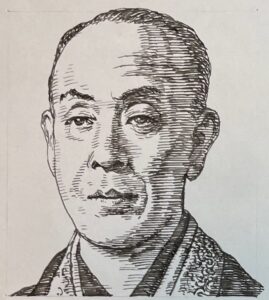 1842-1904を生きた歌舞伎役者の屋号は高島屋、九代目市川團十郎、五代目尾上菊五郎とともに「團菊左時代」を築く。生まれの大阪から江戸に下洛、上方訛りは江戸には嫌厭されたが歌舞伎狂言作者、河竹黙阿弥によって見事再起を遂げる。そして太夫元（座主）として明治座を再建させ劇場経営に尽力した。