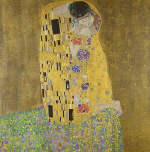 オーストリア・ギャラリー所蔵1908年グスタフ・クリムト作「接吻」