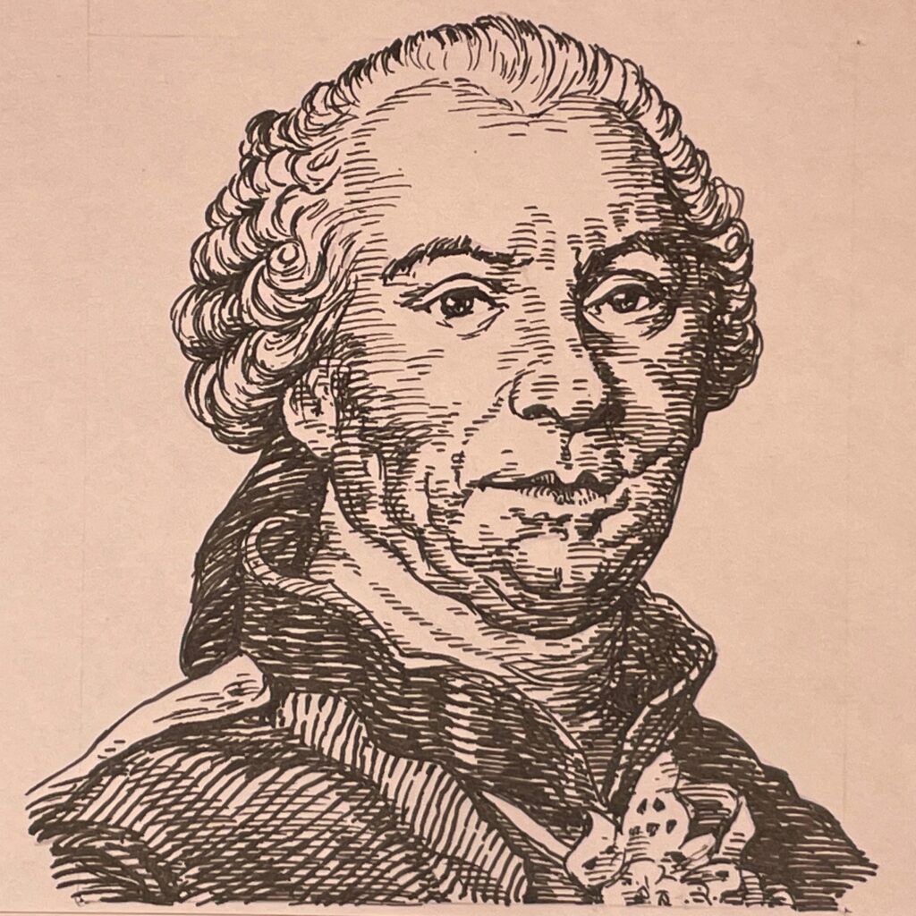 1707-1788を生きた自然史をライフワークとした博物学者。1739年よりJardin des plantes(パリ植物園)のディレクターとなり、世界中の植物を収集、フランス植物学の礎を築いた。ビュフォンの編纂書Histoire Naturelleへ進化について言及し、進化論の先駆者として考えられている。