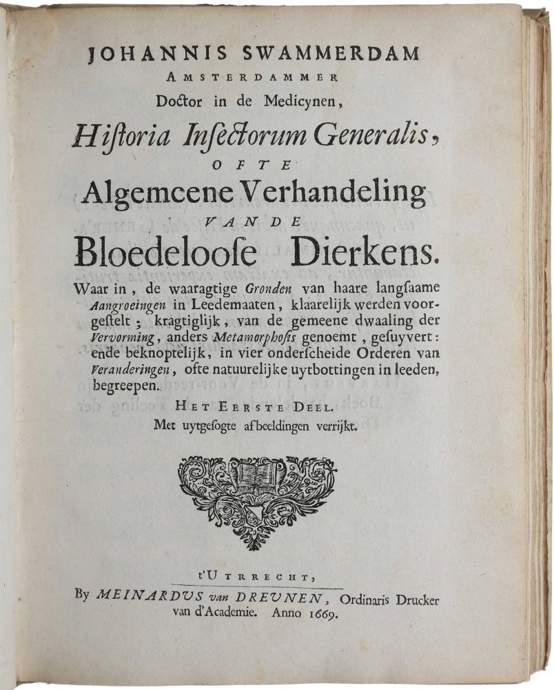 Jan Swammerdam, Historia insectorum generalis, or the general treatise of the bloodless animals . Meinardus van Dreunen, Utrecht 1669 (Public domain)