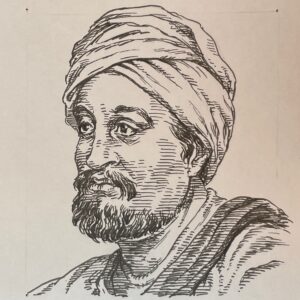 865-925を生きた医学者。9~10世紀のイスラム王朝(アッバース朝)に医学、哲学など幅広い分野でその名を刻んだ。天然痘と麻疹の臨床所見の違いを示すなど、特に医学分野でその名を馳せている。