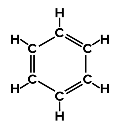 ベンゼン（C6H6）の構造図