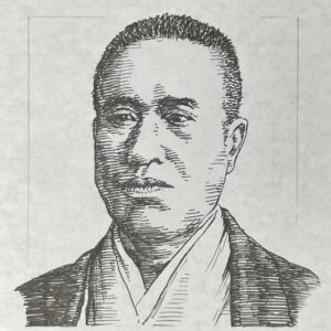 1842-1912を生きた経営者。丁稚奉公で仕事を学び、舶来雑貨の問屋「加賀文」を築き、西南戦争に端を発した物価暴落に目をつけて商品を買い占め、その後の景気回復で財を成した。その後従弟だった勝次郎がその後「加賀文」から「岩井商店」を興しその後の株式会社岩井商店となった。