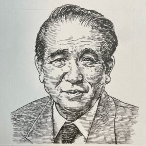 1921-2000を生きた経営者であり実業家。読売新聞を経て、1954(昭和29)年「アサヒ芸能新聞」を再刊、1956(昭和31)年に「週刊アサヒ芸能」。1961(昭和36)年には徳間書店を創立し、総合出版会社としての地位を確立する。その後、大映を買収・映画業界に進出、特にスタジオジブリの設立に大きく貢献し、「風の谷のナウシカ」などの名作を世に送り出す立役者となった。当時の石原都知事に懇請され、東京都写真美術館の館長を務めるもオープン直前でこの世をさり、その館長は福原義春が後任となった。