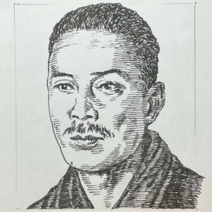 1861-1928を生きた小説家。長崎県に生まれ、家業であった医業にならって、東京大学医学部予備門に入学するも退学し、文学の道を選ぶ。1887(明治20)年に処女作「女子参政蜃中楼」を発表し、その後、「変目伝(1895)」、「黒蜥蜴(1895)」、「今戸心中(1896)」などの作品を発表し、下層社会の悲惨な実態を描いた独自の作風は、深刻小説（悲惨小説）と呼ばれ、異彩を放った。