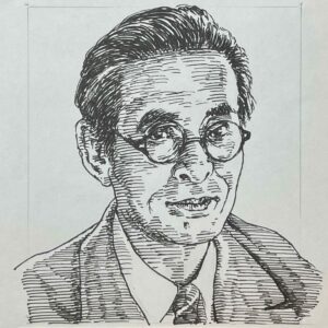 1890-1954を生きた劇作家であり小説家。東京帝国大学でフランス文学を学び、演劇研究のために渡仏する。帰国後、フランスで学んだ演劇観を著した戯曲「チロルの秋」を1924(大正13)年に発表し注目を浴びた。代表作に「牛山ホテル」や小説「暖流」など。1937(昭和12)年には劇団文学座を久保田万太郎らと創設した。詩人の岸田衿子の父でもある。