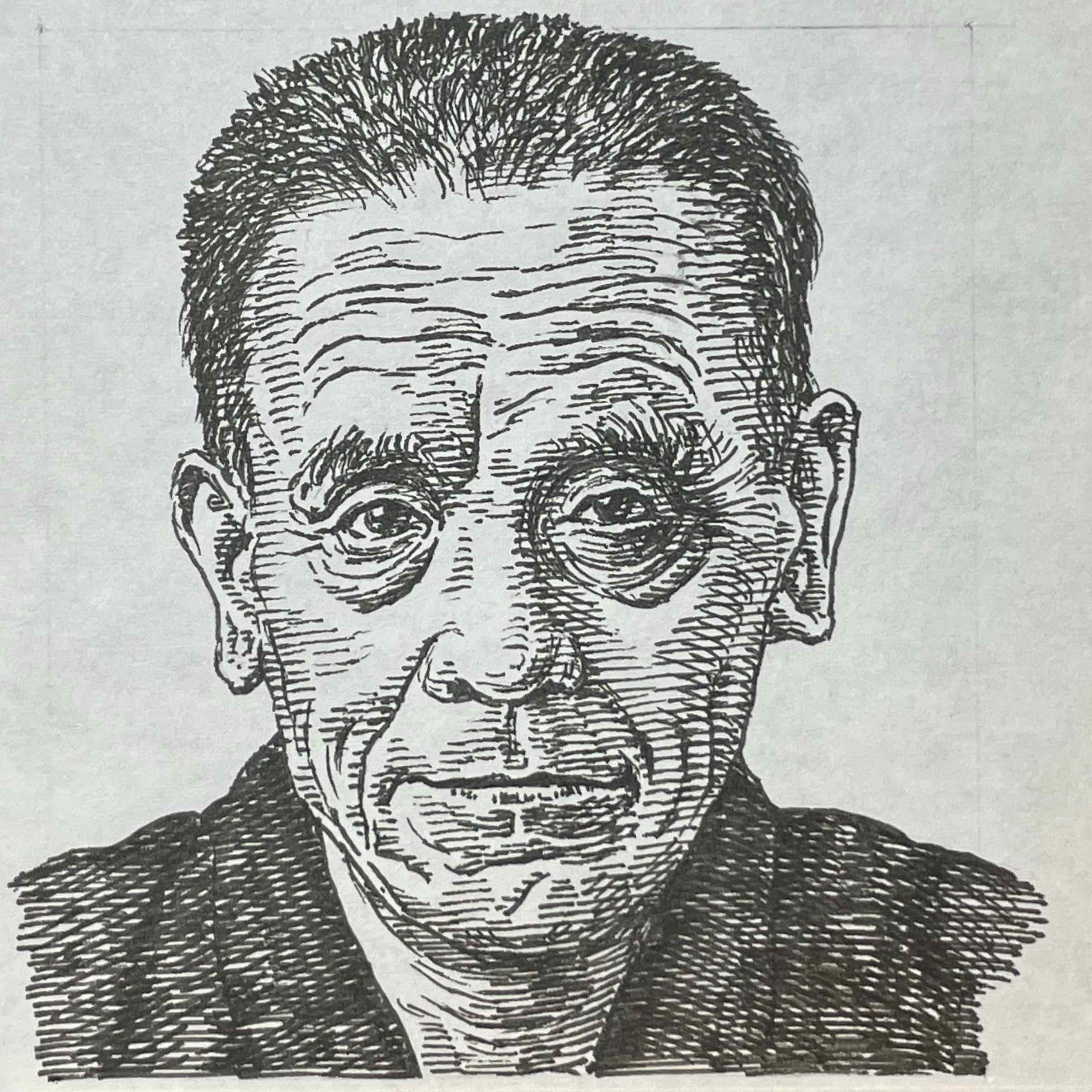 1895-1975を生きた詩人であり随筆家。早稲田大学や東京美術学校、慶應義塾大学などで学ぶもいずれも中退し、1923(大正12)年に詩集「こがね蟲」で詩壇に登場。ヨーロッパ象徴派の影響を受けたモダニズム詩を展開。そして発表した「鮫」は、戦時中も一貫して体制に迎合せず、鋭い社会批評と人間観察に基づく「抵抗詩人」としてその名を刻んだ。戦後は「落下傘」「蛾」など、反戦・反権力の精神に貫かれた詩を著している。自伝的な「人間の悲劇」「どくろ杯」なども残している。