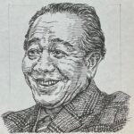 1912-1985を生きた小説家。 旧制富山商業学校卒業後、大阪の住友合資会社に入社し、経理畑を歩むサラリーマン生活の傍ら執筆活動を開始。1947(昭和22)年にオール読物に掲載された「たばこ娘」で文壇に登場し、1951(昭和26)年には「英語屋さん」「颱風さん」などで第25回直木賞を受賞。「三等重役(1951-52)」「停年退職(1962)」などがあり、サラリーマン体験の基づいた哀歓をユーモアとペーソスで描いた作品群で「サラリーマン小説」の先駆者と称えられた。「幽霊になった男」「口紅と鏡(1970)」で吉川英治文学賞を受賞。本名は田中富雄。
