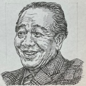 1912-1985を生きた小説家。 旧制富山商業学校卒業後、大阪の住友合資会社に入社し、経理畑を歩むサラリーマン生活の傍ら執筆活動を開始。1947(昭和22)年にオール読物に掲載された「たばこ娘」で文壇に登場し、1951(昭和26)年には「英語屋さん」「颱風さん」などで第25回直木賞を受賞。「三等重役(1951-52)」「停年退職(1962)」などがあり、サラリーマン体験の基づいた哀歓をユーモアとペーソスで描いた作品群で「サラリーマン小説」の先駆者と称えられた。「幽霊になった男」「口紅と鏡(1970)」で吉川英治文学賞を受賞。本名は田中富雄。
