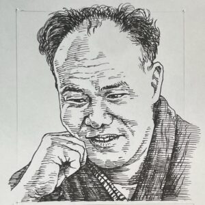 1911-1973を生きた小説家。貧困の中に育ち、果物屋の小僧やコック見習いなど職を転々とした後、宇治川電鉄(現、山陽電鉄)の車掌として働く。その後、共産党に入党するも1931年に検挙され、約2年間の獄中生活でニーチェやキルケゴールに触れ、実存主義思想に傾倒し、ドストエフスキーに触発され文学を目指す。戦後、1947(昭和22)年に「深夜の酒宴」を発表し、実存主義的な作風の戦後派作家として文壇に登場。1950(昭和25)年にキリスト教に入信し、以後は宗教的な作風へと転じる。「永遠なる序章(1948)」「自由の彼方で(1953~54）」など、庶民の生活と信仰を描いた作品は高く評価された。本名は大坪 昇。