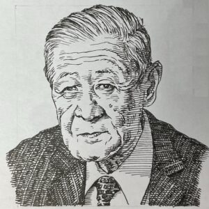 1903-1979を生きた評論家でありフランス文学者。東京帝国大学仏文科在学中、今日出海と、ヴァレリーやボードレールなどの翻訳・紹介を通じてフランス文学を深める。1934(昭和9)年にはフランス文学を基とした評論集「懐疑と象徴」を刊行し、文芸評論家としての地位を確立。戦後は、日本文芸家協会の再建、日本著作権協議会の創設、チャタレー裁判の特別弁護人など、文化政策や言論の自由の擁護に尽力。日本中国文化交流協会の設立から理事長としても活躍し、国際的な文化交流にも貢献した。代表作に第一次世界大戦から敗戦と時代の変動を記録した「昭和時代(1957)」などがあり、文学と社会、精神性を融合させた評論で、戦後を代表する文化人として活躍した。