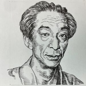 1902-1961を生きた小説家。江戸時代から続く近江商人の家に生まれる。東京帝国大学経済学部に進学し、第三高等学校から友人であった梶井基次郎らと同人誌「青空」を創刊。卒業後は家業の木綿問屋を継ぐが、弟に譲って1933(昭和8)年に阿佐ヶ谷へ移住し、創作活動を再開。1935年より発表した「草筏」が第1回芥川賞候補となり注目を集め、「草筏」の前編となる「筏(1954~56)」、その後編となる「花筏(1957~58)」を発表し、三部作を20年以上をかけて完結させた。晩年には、私小説の極限とも言える「澪標(1960)」や「日を愛しむ(1961)」などの作品を残した。