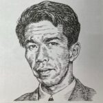 1906-1953を生きた詩人であり教師。京都帝国大学文学部国文科卒業後、大阪府立住吉中学校に勤務を開始し、生涯にわたって教員生活を送る。詩作は大学卒業の頃より始め、ガリ版刷りの詩の同人誌「呂」を友人と創刊。その後、「コギト」の同人であった保田與重郎の目にとまり同誌に寄稿を始めたのをきっかけに、萩原朔太郎に「日本に尚一人の詩人がある」と激賞され、1935(昭和10)年に処女詩集「わがひとに与ふる哀歌」を自費出版し、詩壇に名を刻んだ。以後、「夏花(1940)」「春のいそぎ(1943)」と詩集を重ね、日本浪曼派の代表詩人として活躍。しかし「反響(1947)」は最後の詩集となる。詩風はリルケやヘルダーリンの影響を受けつつ、日本古典文学への造詣を背景に、硬質で清新な抒情が特徴とされ、教職に従事しながら詩作に専念した孤高の道を貫いた詩人であった。