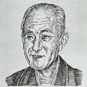 1884-1966を生きた独文学者であり文芸評論家。第一高等学校から東京帝国大学独文科に進み、在学中に夏目漱石の門下生となり、木曜会に参加。そこで、寺田寅彦、高浜虚子らと交流。卒業後は慶應義塾大学、東北帝国大学で教鞭を執り、漱石全集の編纂にも尽力する。戦後は東京音楽学校校長などを歴任。著書「夏目漱石」で1954(昭和29)年に日本芸術院賞を受賞。芭蕉や歌舞伎、能など日本の伝統芸術にも造詣が深く、評論・随筆・翻訳など多方面で活躍。漱石研究の第一人者として、近代文学の記録と批評に大きな足跡を残した。その漱石著「三四郎」のモデルともされている。
