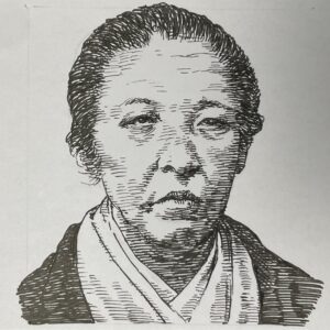 1845-1903を生きた歌人であり教育者。水戸藩士・林忠左衛門と結婚するも、1864(元治元)年の天狗党の乱で夫が獄死し、自身も投獄されるという波乱の前半生を送る。出獄後、国学者加藤千浪に師事し和歌を学び、明治に入ると東京小石川で歌塾「萩の舎」を開設。和歌と書を教え、上流・中流階級の子女を中心に門弟は千人を超え、樋口一葉や三宅花圃を育てるなど近代女性文学の礎を築き、日本女子大学創立時に和歌の教授に就任。女性教育の先駆者としても、その名を刻んでいる。代表作は、歌日記「秋の道しば」、和歌および随筆を収めた「萩のしつく」。