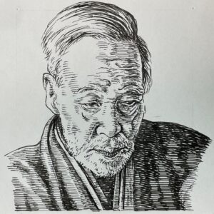 1877-1967を生きた歌人であり国文学者。東京専門学校(現、早稲田大学)に学び、「文庫」撰者であった与謝野鉄幹の目に留まり新詩社社友となる。大学卒業後1905(明治38)年に第一詩歌集「まひる野」を刊行し、内省的な心情を詠む作風で注目を集める。自然主義文学の影響を受け、短編小説「炉辺(1911)」なども手がけるが、次第に短歌に傾倒する。1914(大正3)年に一般文芸誌「国民文学」を創刊し境涯詠の確立していく。1926(大正15)年より早稲田大学で教鞭を執り、教授として後進の育成にも尽力。戦後は、シベリア抑留で亡くなった次男を悼む長歌「捕虜の死」は歌集「冬木原(1951)」に掲載するなど、深い人生観を湛えた作品を手がけ、日本の近代歌壇における巨星であった。本名は窪田通治。