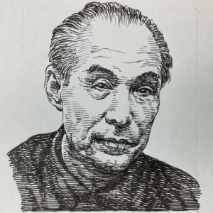1909-1997を生きた小説家であり評論家。13歳のころ東京に移住し、日本大学予科に学ぶも中退し、1931(昭和6)年に日本共産党に入党。翌年、地下活動中に逮捕され収監。獄中でカントに傾倒し、その後ドストエフスキーなどから観念的思索を深める。戦後は平野謙らとともに、戦後文学の思想的基盤となる雑誌「近代文学(1945)」を創刊し、人間とは何か、存在とは何かを問うた長編思想小説「死霊(1946~)」の連載を開始。それ以降も数々の話題作を発表し、戦後世代の思想形成に深い影響を与えた。本名は般若 豊(はんにゃ ゆたか)。