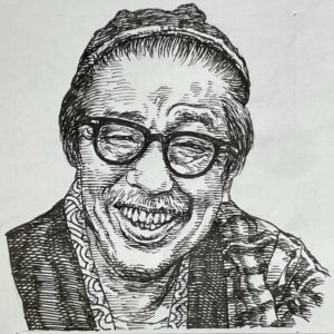 1903-1973を生きた詩人。真山青果に育てられ、その後、西条八十に師事し童謡を学ぶ。1921(大正10)年 に金の船に「笹の舟」が掲載され、その後、「少年俱楽部」「コドモノクニ」など数々の雑誌に童話を発表。1926 (大正15)年には、詩集「爪色の雨」で詩壇の注目を浴びた。戦後直後に「りんごの唄(1945)」を作詞し大ヒットし、復興と希望の象徴的な歌となる。その後、児童文芸雑誌「赤とんぼ」を中心に童謡を発表。誰もが口ずさむ「小さい秋見つけた」や「うれしいひなまつり」など、やさしく親しみやすい言葉で子どもから大人まで愛される作品を多数生み出し、時代を超えて人々の心に寄り添う、叙情性豊かな言葉を紡いだ文学者であった。本名は佐藤八郎。