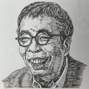 1934-2010を生きた小説家であり劇作家。上智大学在学中に、文芸員やラジオドラマに携わり卒業後、放送作家として出発。ＮＨＫテレビ連続放送劇「ひょっこりひょうたん島(1964-69)」を担当。その後、戯作者の生き方を描いた小説「手鎖心中(1972)」で直木賞を受賞。また1973(昭和48)年「珍訳聖書」などミュージカル、バラエティ等の軽演劇型式の戯曲を書いた。その作風はユーモアと洒落を駆使しながら、戦争と平和、人間の尊厳を問う深い社会批評精神が宿っている。難しいことを易しく、易しいことを面白く、演劇界・文壇双方に大きな足跡を残した文学家であった。