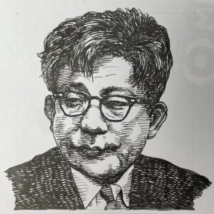 1935-2023を生きた小説家。渡辺一夫の著作に触れて東京大学仏文科に進み、在学中の1957(昭和32)年「死者の奢り」で文芸誌デビューし、翌年「飼育(1958)」で芥川賞を当時の最年少で受賞。以後、「個人的な体験(1964)」や「万延元年のフットボール(1967)」など、戦後民主主義、核、生命倫理をめぐる深い問いを作品に刻み続けた。1994(平成6)年には川端康成に次ぐ日本で2人目のノーベル文学賞を受賞。翌年には「曖昧な日本の私(1995)」を世界に発信。障害をもつ子供との生活を通じて、人間の尊厳と責任を探求し続けたその思想で、文学を超えて社会に大きな影響を与える。また「ヒロシマ・ノート(1965)」や「沖縄ノート(1970)」など戦後日本の精神史において、重い言葉を日々残した文学家であった。