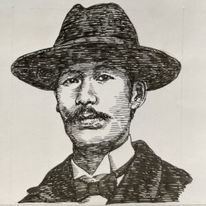 1872-1944を生きた演歌師であり作詞家。少年期に船乗りから人夫となり、そのとき街路で演歌に心酔し演歌師を志す。明治末期から大正期にかけて「演歌」を社会風刺の歌として確立。街頭で歌われる演歌に、庶民の生活感や政治批判を込め、言論の自由が制約される時代に鋭い風刺精神を発揮した。代表作に「ラッパ節」「ストライキ節」「ああ金の世や」などがあり、労働運動や社会問題を題材にした歌詞は、近代日本の民衆文化を象徴した。本名は添田平吉。