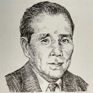 1913-1993を生きた作詞家。逓信省東京逓信局に勤務する傍ら詩作に励み、佐藤惣之助より作詞、長谷川伸より小説を学ぶ。アマチュア時代に投稿した「チャンチキおけさ、船方さんよ（1957）」の作詞が採用され、三波春夫が歌い大ヒットし、一躍注目を集める。これを機にテイチク専属となる。その後、アイ・ジョージ「赤いグラス(1965)」をはじめ、石原裕次郎「あしたの虹(1964)」などの作詞を担当。演歌からモダンな流行歌まで幅広い分野で名曲を手がけた。