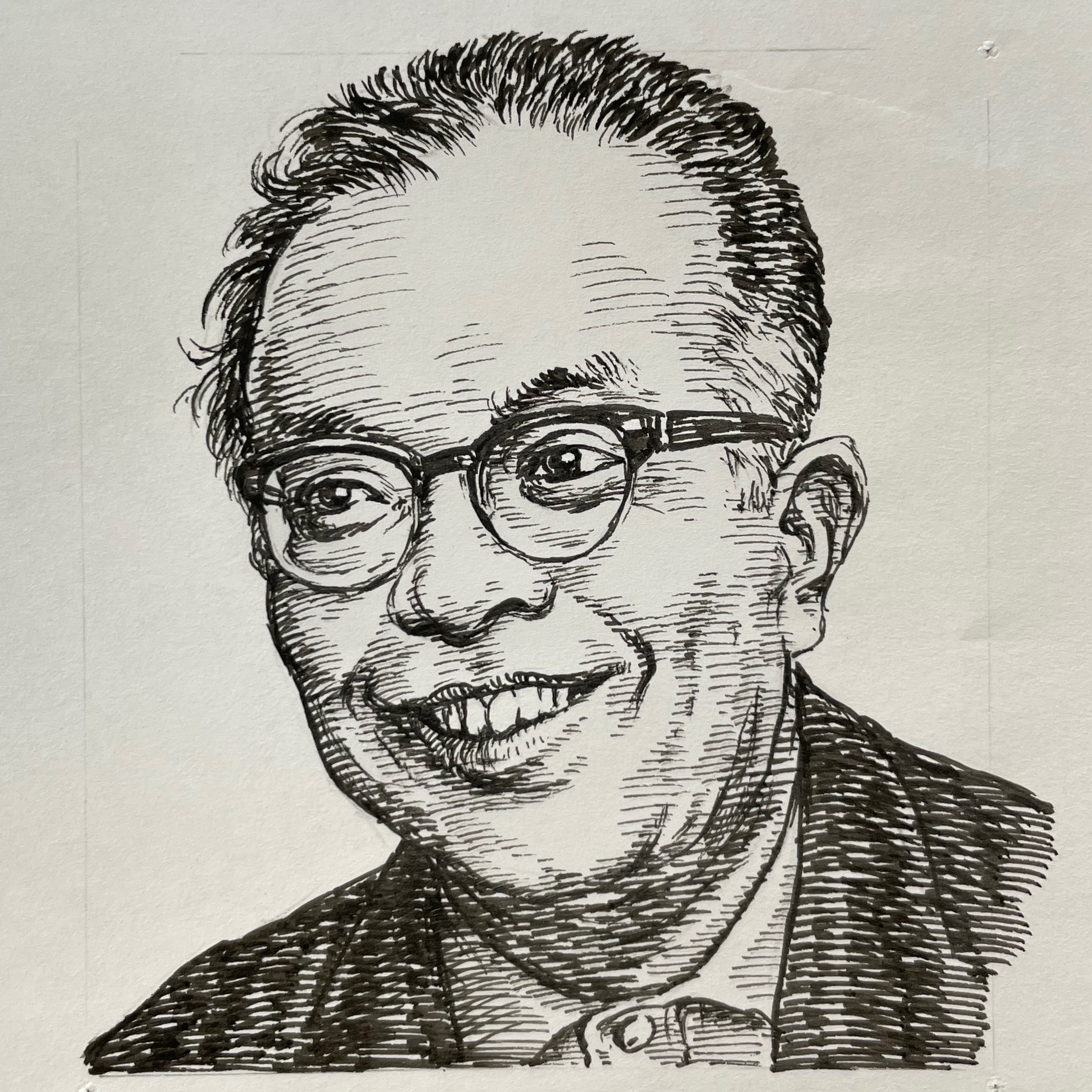 1920-1992を生きた作詞家であり脚本家。中学卒業後、京都でアニメ映画製作など、職を転々とし、1941(昭和16)年召集され従軍。戦後、東宝の脚本家として「暗黒街の対決(1960)」や特撮映画「モスラ(1961)」などを手がけ、ゴジラシリーズにも名を残した。作詞家としては1958(昭和33)年、日本コロムビアと契約し、歌・小林旭「ダイナマイトが百五十屯()1958」で鮮烈なデビューをはたす。以後、歌・舟木一夫「学園広場(1963)] 、「銭形平次(1966)」、歌・美空ひばり「柔(1964)」、など、映画やテレビの物語性と共鳴するヒット曲を連発。詞にドラマ性を宿した作風で、昭和歌謡の一翼を彩った。