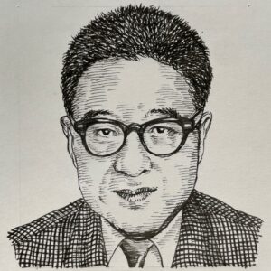 1929-2015を生きた作詞家。早稲田大学理工学部在学中から音楽界に関わる。卒業後は読売新聞社に入社し、文化部記者として音楽記事や評論を執筆する傍らで作詞活動を続けた。1958(昭和33)年、歌・平尾昌晃の「星はなんでも知っている」で作詞家デビュー。歌謡曲に「キッス」という大胆なフレーズを入れ、若者の新感覚を取り入れたことで多くの注目を集めた。1966(昭和41)年、歌・布施明の「霧の摩周湖」が大ヒットし、神秘的な北国の情景を描いた作品は昭和歌謡を象徴する名曲となった。新聞記者としての観察眼と科学的な視点、そして叙情性を併せ持つ二刀流で、幅広く足跡を残した。本名は安倍亮一。