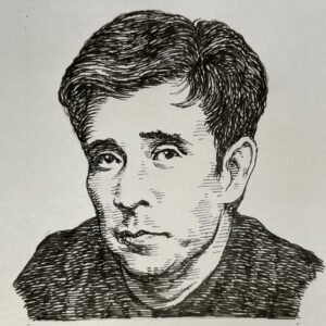 1925-2010を生きた作詞家。高等商船学校(現、東京海洋大学)を卒業後、漁船員なるも腎臓結核を発病し下船。4年間の闘病生活を送り、その間に文芸誌へ詩や詞を投稿した。1952(昭和27)年雑誌「平凡」への投稿詞が入選。これを石本美由起により「チャイナの波止場(1953)」と改題してレコード化し作詞家デビューとなる。1959(昭和34)年「黄色いさくらんぼ」をはじめ、「アンコ椿は恋の花(1964)」「三百六十五歩のマーチ(1968)」「男はつらいよ(1970)」など、戦後の演歌から大衆歌謡まで幅広い名曲を作詞し活躍した。生涯の作品数は約3000曲に及ぶ。本名は有近哲郎。