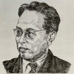 1904-1966を生きた作詞家。福島民友新聞社に入り文芸欄などを担当しながら詩作を行う。1931(昭和6)年、同郷の後輩・古関裕而の勧めで上京し、同年、古関と組んだ「福島行進曲」でレコードデビューを果たし、作詞家として活動を開始。1939(昭和14)年、藤山一郎の「上海夜曲」のヒットによりコロムビア専属作詞家となり数々の名曲を生む。古関裕而、伊藤久男とともに「福島三羽ガラス」と称され、昭和歌謡の黄金期を支えた。本名は鈴木喜八。