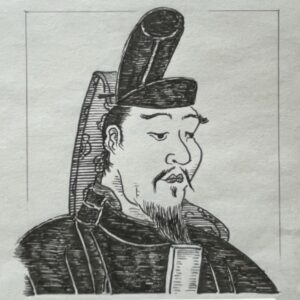 614-669を生きた政治家。中大兄皇子とともに乙巳の変(645)を起こし、蘇我氏を排除した。内臣として新政権の枢軸を担い、その後の政治改革を推進し、公地公民制の導入など、律令国家成立への道を開いた人物である。死の間際に「藤原」の姓を授けられ、以後長期にわたり国政の中枢を担う藤原氏の始祖となった。初名は鎌子。いらすとすてーしょんでは、出生地は奈良県とさせていただきます。