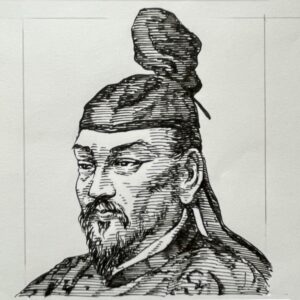 845-903を生きた政治家であり学者。平安時代前期、学問的才能を背景に官僚として台頭し、右大臣にまで昇進した。遣唐使の派遣停止を建議し、大陸文化の影響から自立した国家運営への転換を進めたことでその名を刻んでいる。藤原氏中心の政治構造の中で非藤原系官僚として政権中枢を担ったが、藤原時平との政争により大宰府へ左遷され、同地で没した。その卓越した行政能力と学識は後世まで高く評価され、没後は怨霊信仰と結びついて天神として神格化されるなど、政治史と文化史の両面に大きな影響を残した人物である。 いらすとすてーしょんでは、出生地は京都府とさせていただきます。