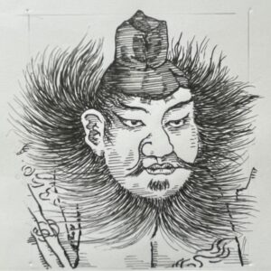 903–940を生きた武士であり政治家。平安時代中期、下総国を拠点に地方官憲の腐敗に対した反乱「平将門の乱」を起こし、自ら「新皇」と称して独立政権の樹立を試みた。律令国家の地方統治が限界を迎える中、土地の利害を背景に「武力による自律的な統治」を提示したその行動は、中央集権体制に真っ向から挑戦した歴史的転換点となった。後の武士による政治時代の到来を予見させた人物である。いらすとすてーしょんでは、出生地は茨城県、出生年を903年とさせていただきます。