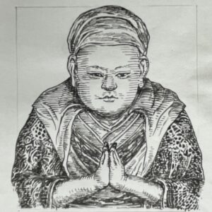 1126-1185を生きた平家一門。平清盛の妻として平家政権を内側から支えた女性で、安徳天皇の祖母にあたる。高い教養と政治的感覚を備え、平家一門の精神的支柱として尊崇された。平家滅亡の際には「二位尼（にいのあま）」として安徳天皇の身を守りつつ行動し、壇ノ浦の戦いで追い詰められた幼い安徳天皇を抱き、入水したことで知られる。その姿は「平家物語」に「浪の下にも都のさぶらふぞ」と描かれ、日本史に残る悲劇的で荘厳な最期として語り継がれる。いらすとすてーしょんでは、出生地を京都府とさせていただきます。