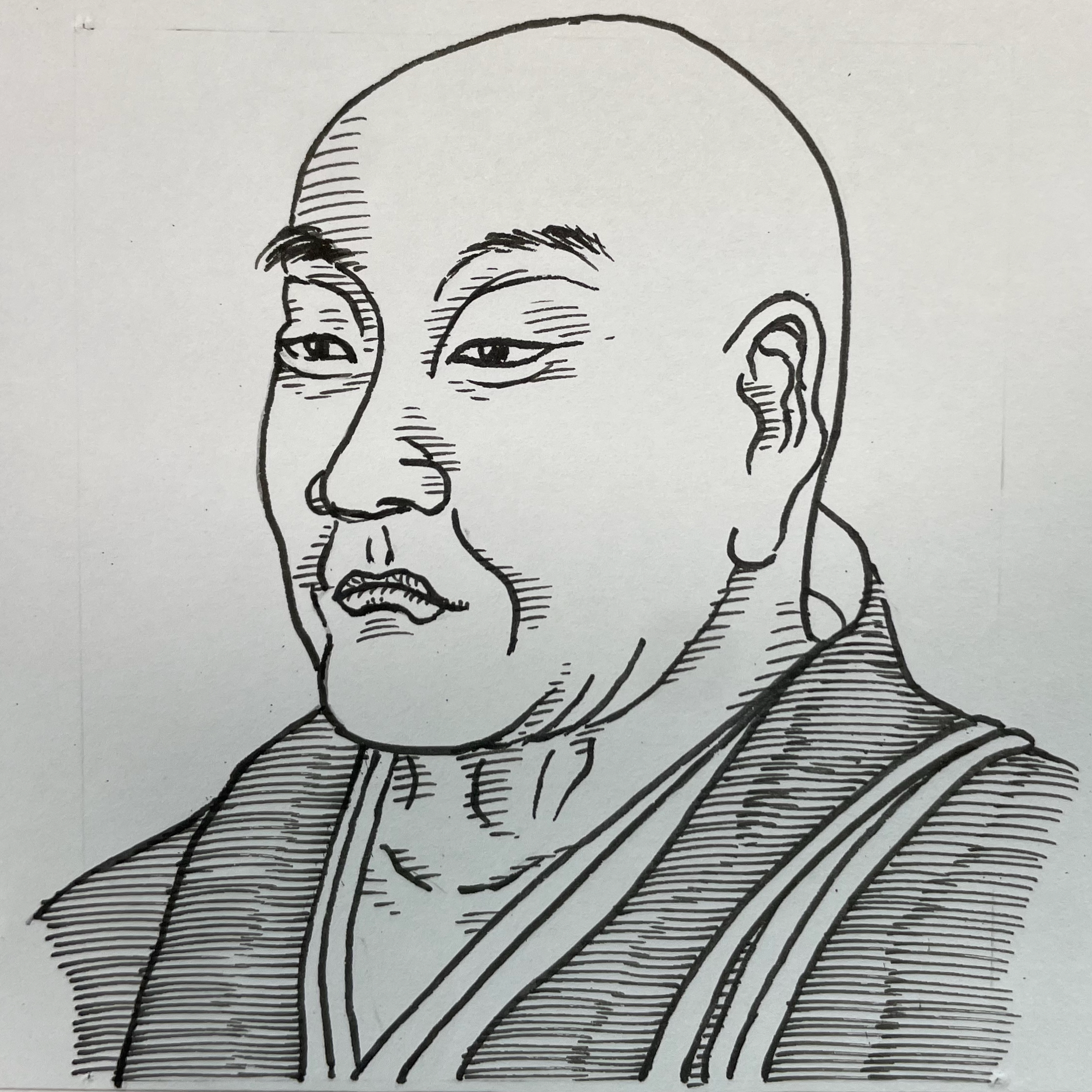 1141-1207を生きた武士であり僧。「日本一の剛の者」と頼朝に称された武蔵武士で、宇治川・一ノ谷・屋島など源平合戦の主要な戦いで活躍した。とりわけ一ノ谷での平敦盛との一騎討ちは有名。しかし、息子と同じ年頃の若武者を討った悲しみは深く、武士としての誇りと殺生の現実の間で激しく葛藤するようになる。やがて武士の道に虚しさを覚え、すべてを捨てて法然に帰依。「蓮生」と号し、念仏の教えを広める宗教者として後半生を歩んだ。剛勇の武将が到達した心の転換は、武士道の影と救いの双方を象徴している。いらすとすてーしょんでは出生地を埼玉県とさせていただきます。