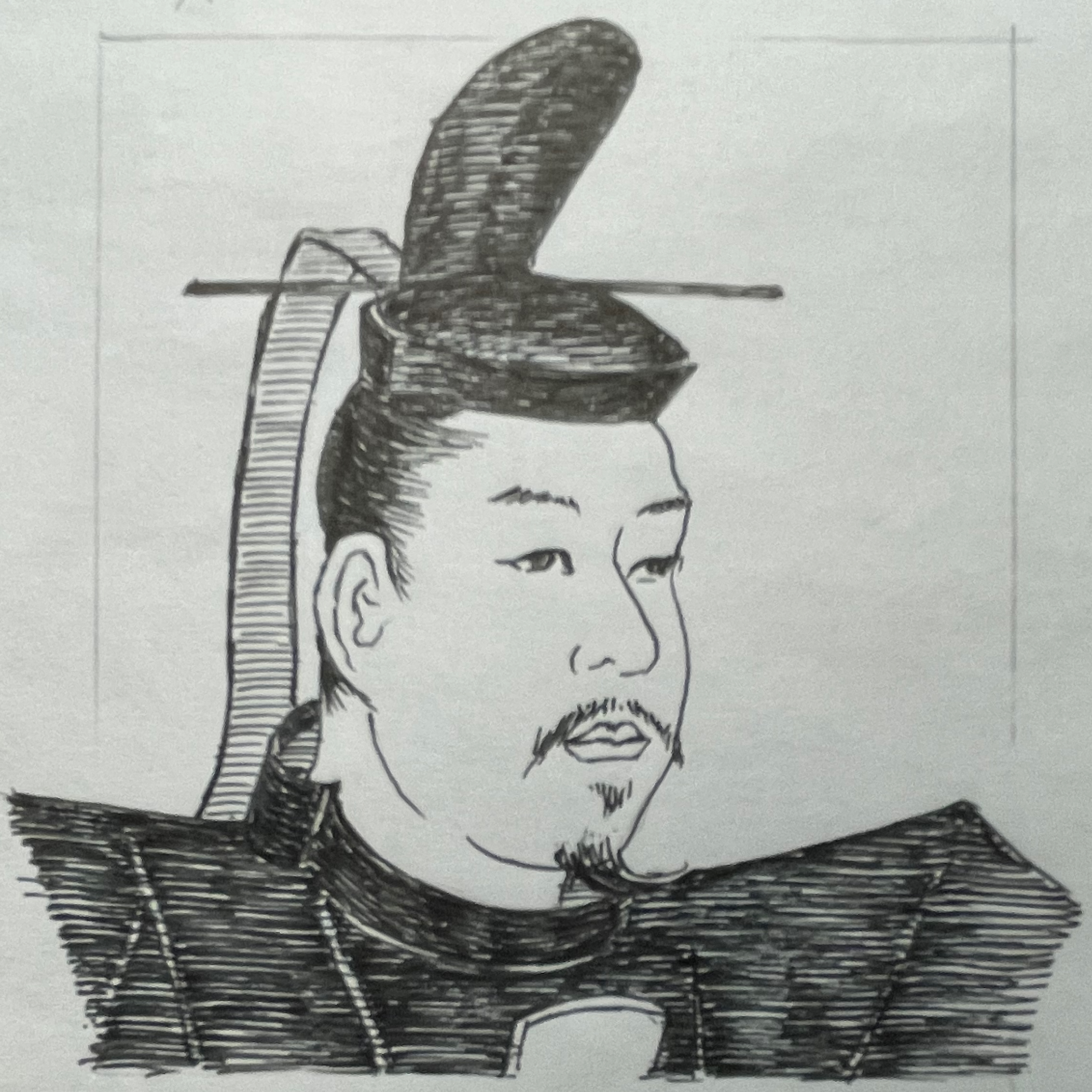 1147-1199を生きた鎌倉幕府初代将軍。平治の乱で父を失い、20年もの流人生活を伊豆で耐え忍ぶ。その潜伏期間は、のちに武士の世を創り出す「革命」の礎となる。挙兵後は東国武士の信頼を勝ち取り、宿敵・平家を滅ぼすと、鎌倉に独自の政治拠点を構築。全国に「守護・地頭」を置く画期的な制度を整え、貴族ではなく武士が土地を治める日本初の本格的な武家政権を樹立する。冷静な知略と強烈な統率力で平安から中世への扉を開いた。その統治システムは、死後も北条氏らによって引き継がれ、その後の日本の政治構造を決定づける根幹となった。いらすとすてーしょんでは、出生地を愛知県とさせていただきます。 イラストポートレートは伝源頼朝像を参照しております。