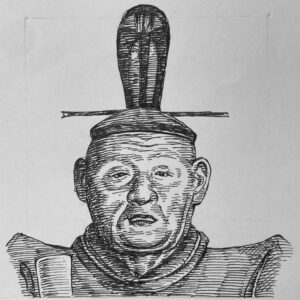 1641-1703を生きた高家旗本。足利将軍家の支流という名門・吉良家に生まれ、朝廷儀礼に精通した高家肝煎として、大名や幕閣からも礼法の教えを乞われる立場にあった。1701年、勅使饗応役を務める播磨赤穂藩主・浅野長矩の指南役を務めていた最中、江戸城本丸大廊下（松の廊下）にて長矩から突如斬りつけられる。将軍・徳川綱吉は長矩を即日切腹・改易としたが、義央にはお咎めがなく隠居のみで済まされた。この処分の不均衡に納得できなかった浅野の遺臣・大石良雄ら赤穂浪士は翌1702年、本所の吉良邸に討ち入り、義央の首をあげて泉岳寺の長矩の墓前に供えた。生前の義央には賄賂を求めたとの風説が広まったが、その真偽については諸説あり、後世の忠臣蔵によって形成されたイメージも少なくない。浅野長矩から見れば遺恨の相手であり、大石良雄ら赤穂浪士から見れば討つべき仇であり、一方では礼法を司る名門高家でもあった。一つの刃傷から始まった歴史的事件の渦中に立ち、その評価が今なお分かれるその生涯は、まさに「裂け目の中心に立つ高家」であった。いらすとすてーしょんでは、出生地を東京都とさせていただきます。