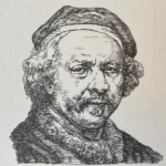 レンブラント Rembrandt ネーデルランド出身 1606-1669 画家。ヨーロッパ絵画に新たな風俗画や風景画といった市民絵画を持ち込み、その全盛期を築く。独自の明暗法で人間の内面性や精神性を表現した。その作風はバロック的な構図と明暗の表現を用い、人間の深い精神性を描き出し、特に光と影の微妙な諧調で描かれている。肖像画、宗教画、風景画のほかに、エッチングや素描といったさまざまな作品を残している。また版画家としてもその名を響かせている。 1606-1669を生きた画家。ヨーロッパ絵画に新たな風俗画や風景画といった市民絵画を持ち込み、その全盛期を築く。独自の明暗法で人間の内面性や精神性を表現した。その作風はバロック的な構図と明暗の表現を用い、人間の深い精神性を描き出し、特に光と影の微妙な諧調で描かれている。肖像画、宗教画、風景画のほかに、エッチングや素描といったさまざまな作品を残している。また版画家としてもその名を響かせている。