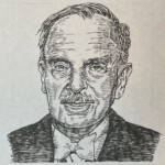 オットー・ハーン Otto Hahn ドイツ出身 1879-1968 化学者であり物理学者。Ramsay(1852-1916)に化学を学び、放射性元素研究を開始。その後、放射性トリウム(Th)などを発見した。1938年ウランの原子核分裂をStrassmann(1902-1980)と共に発見、これは原子炉や核兵器開発の基盤となった。この功績から1944年ノーベル化学賞を受賞した。 1879-1968を生きた化学者であり物理学者。Ramsay(1852-1916)に化学を学び、放射性元素研究を開始。その後、放射性トリウム(Th)などを発見した。1938年ウランの原子核分裂をStrassmann(1902-1980)と共に発見、これは原子炉や核兵器開発の基盤となった。この功績から1944年ノーベル化学賞を受賞した。